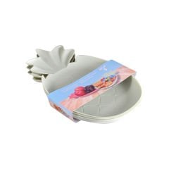 Dekoratif Ananas Görünümlü 3'lü Sunum Seti (15x20 cm) – Çerezlik, Meze ve Meyve Tabakları