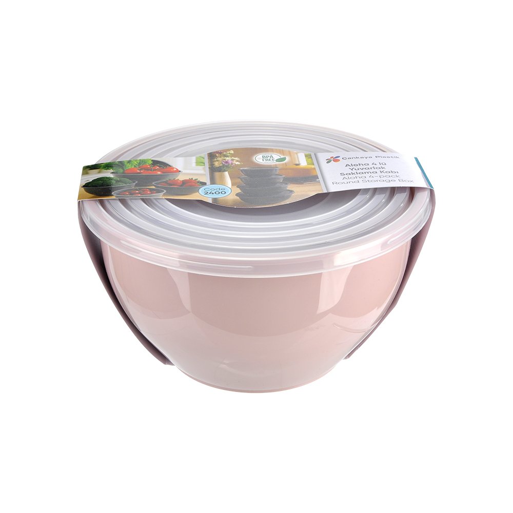 4'lü Yuvarlak Saklama Kabı - 8,1 Litre