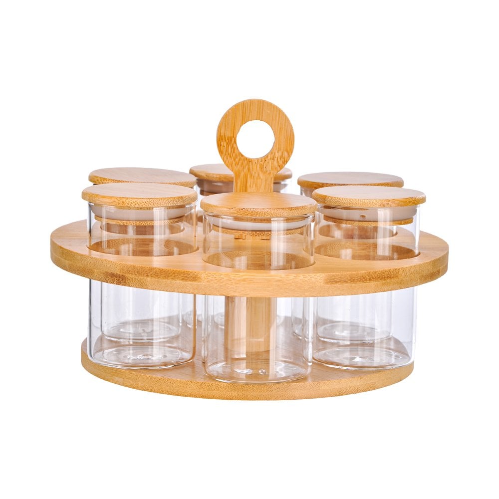 6'lı Döner Bambu Baharatlık Seti