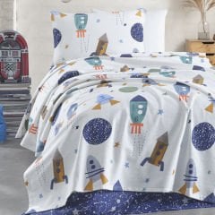 Tek Kişilik Desenli Pike - 160x230 cm