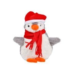 Yılbaşı Şapkalı Pelüş Penguen - 25 cm
