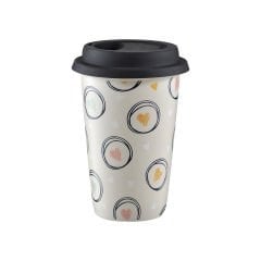 Silikon Kapaklı Porselen Mug