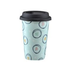 Silikon Kapaklı Porselen Mug