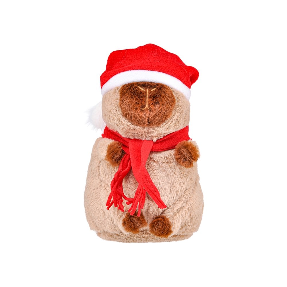 Yılbaşı Şapkalı Pelüş Capybara - 28 cm