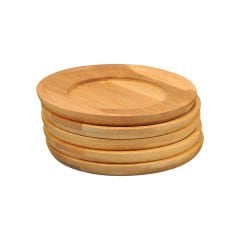 Bambu Tabaklı Cam Kahve Fincan Seti 6’lı