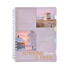 4 bölmeli Yaldızlı A4 Not Defteri - 120 Yaprak