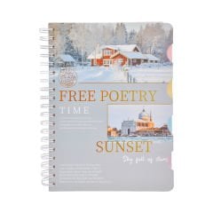 4 bölmeli Yaldızlı A4 Not Defteri - 120 Yaprak