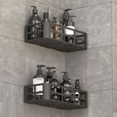 2'li Yapışkanlı Banyo Duş Rafı