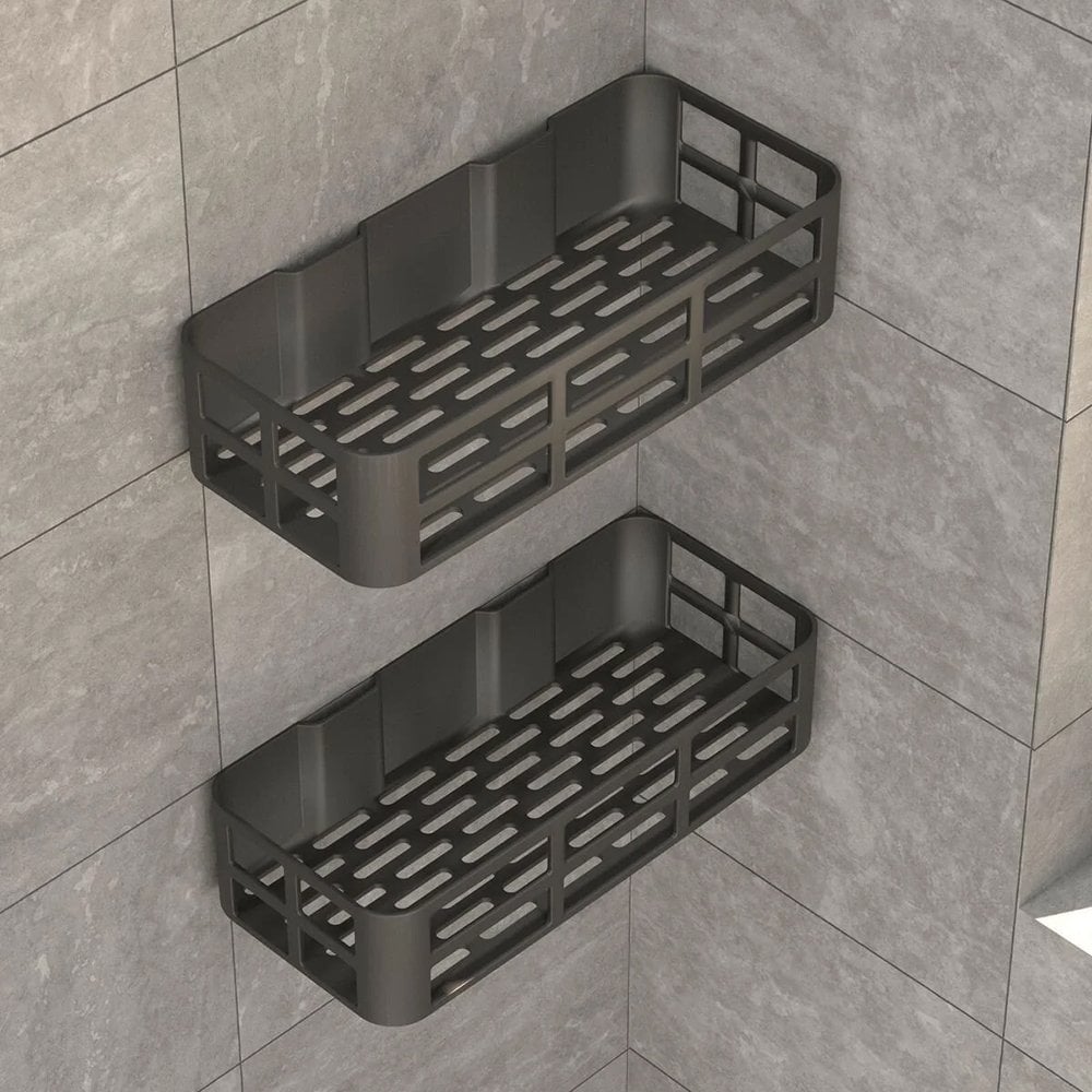 2'li Yapışkanlı Banyo Duş Rafı