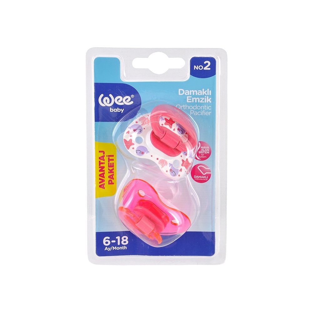 Wee Baby 2'li Damaklı Emzik No:2 - 6-18 Ay - Tedi Online Alışveriş