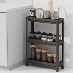 3 Katlı Slim Tekerlekli Raf Ünitesi