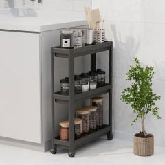 3 Katlı Slim Tekerlekli Raf Ünitesi