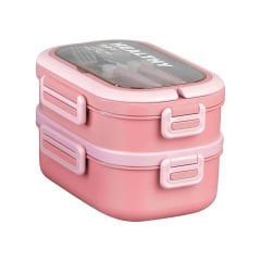 İki Katlı 4 Bölmeli Çelik Yemek Kabı