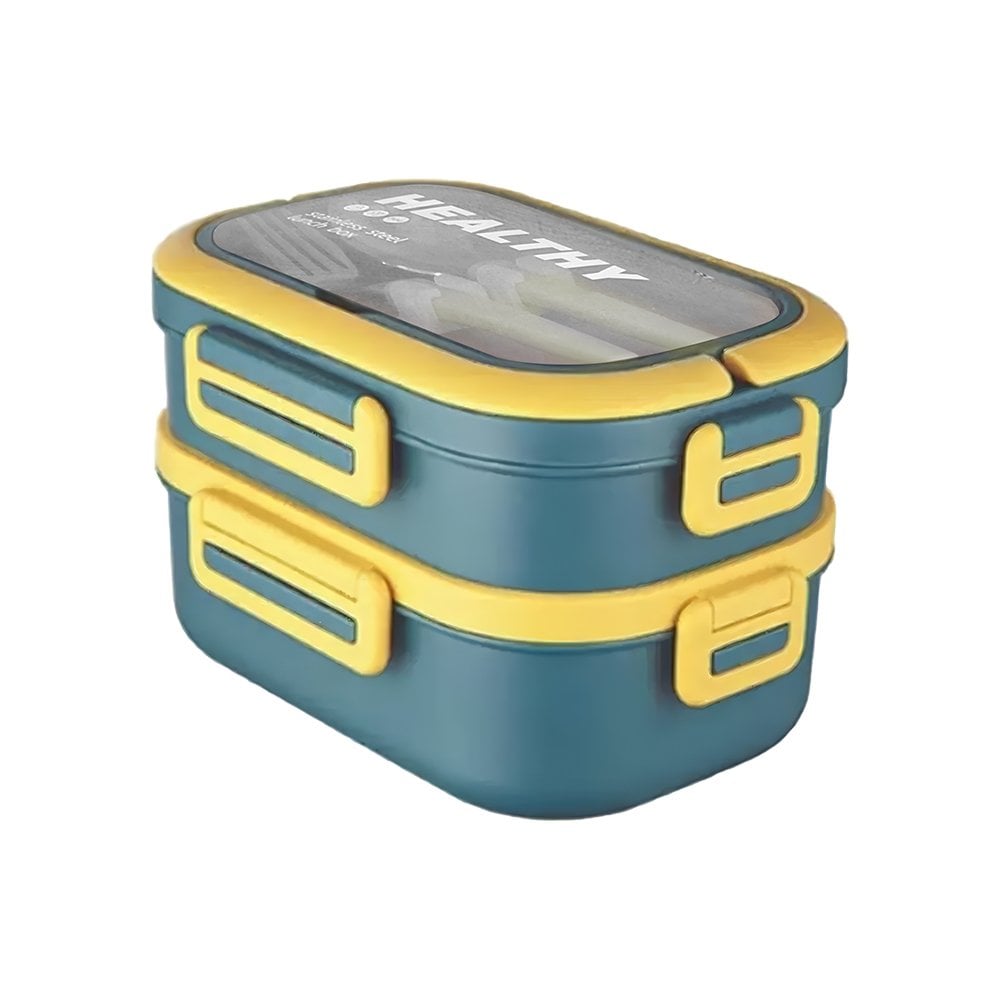 İki Katlı 4 Bölmeli Çelik Yemek Kabı