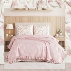 Fırfırlı Çift Kişilik Pike Takımı - 200X230