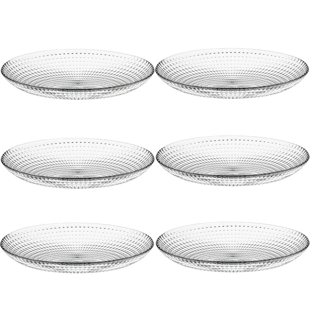 6'lı Cam Tatlı Tabağı - 15 cm