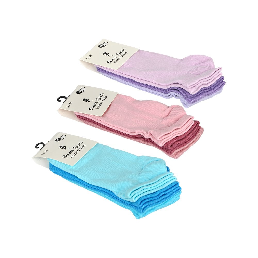 Kadın Patik Çorap Düz 3'lü (36-40)