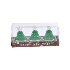 3 lü Yılbaşı Figürlü T-light Mum - 5,5 cm