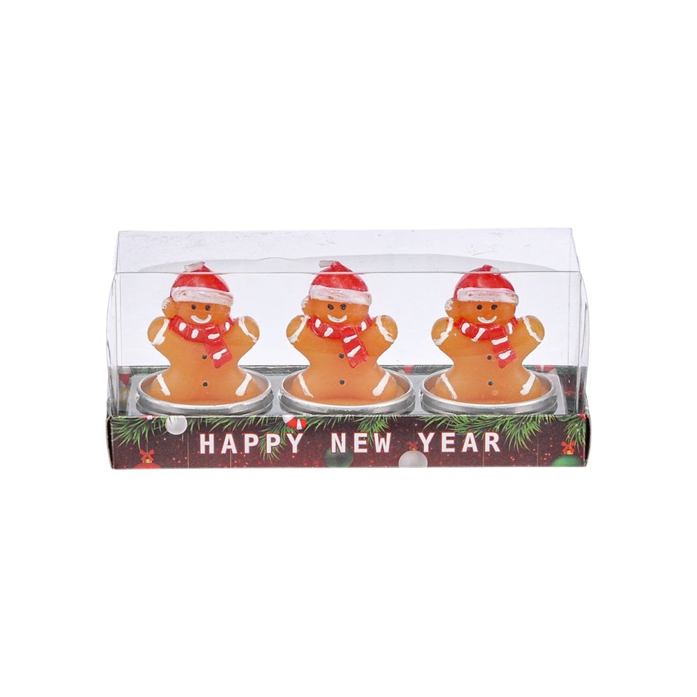 3 lü Yılbaşı Figürlü T-light Mum - 5,5 cm