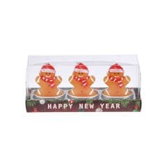 3 lü Yılbaşı Figürlü T-light Mum - 5,5 cm