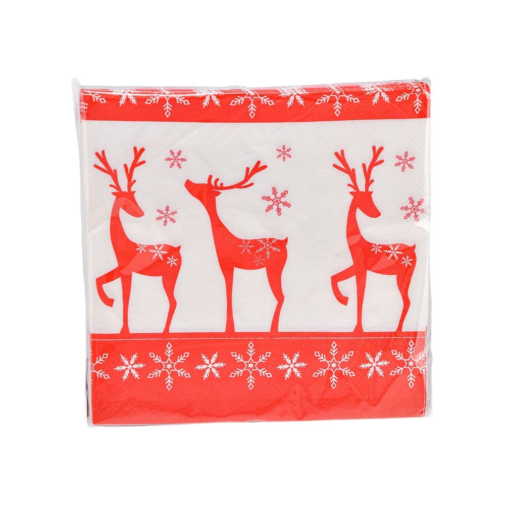 Yılbaşı Desenli 20'li Peçete - 33x33 cm