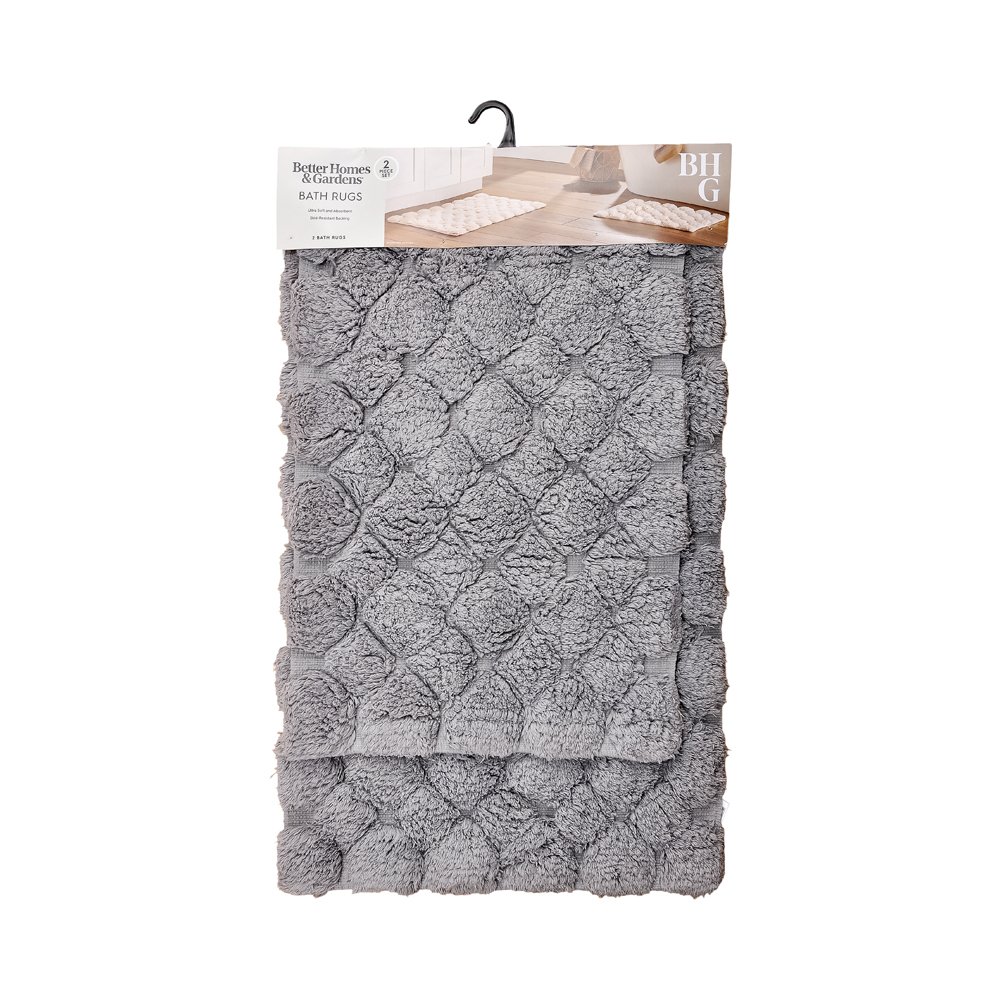 2'li Baklava Desenli Klozet Takımı - 50x80/43x60 Gri