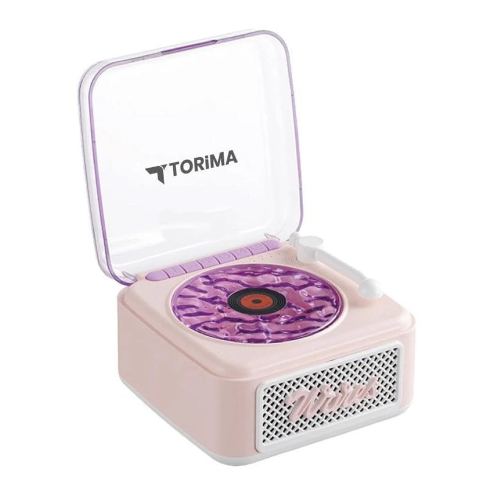 Nostaljik Plak Görünümlü Işıklı  Bluetooth Hoparlör AUX TF Destekli - D61 - Torima