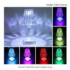 Led Işıklı Şarjlı Dokunmatik Abajur Kristal Elmas Masa Lambası - LW4 - Torima