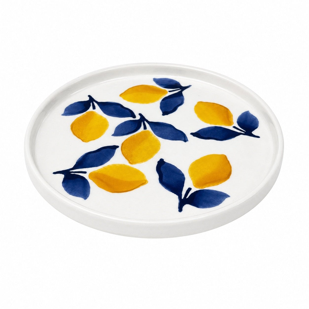 Seramik Limon Desenli Pasta Tabağı - 20 cm