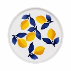 Seramik Limon Desenli Pasta Tabağı - 20 cm