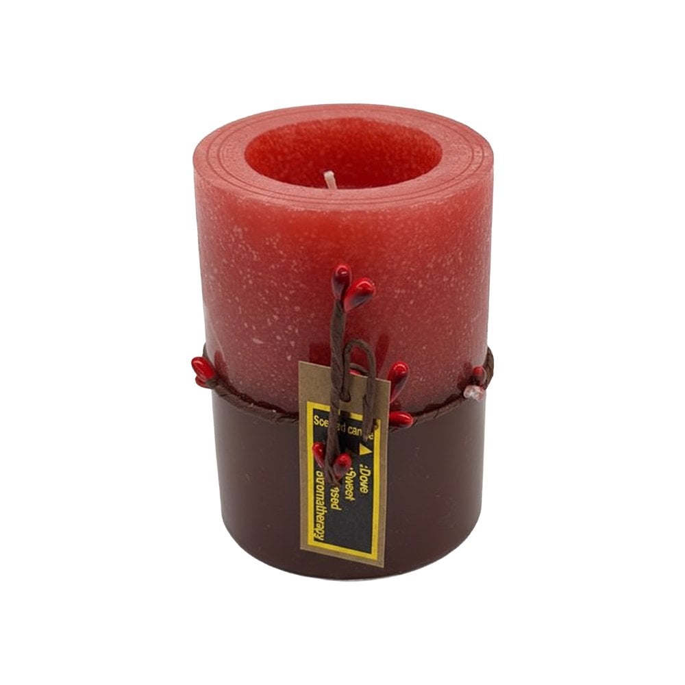 Kırmızı Silindir Mum - 10 cm