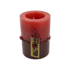 Kırmızı Silindir Mum - 10 cm