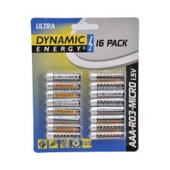 16'lı 1.5 Volt AAA İnce Pil