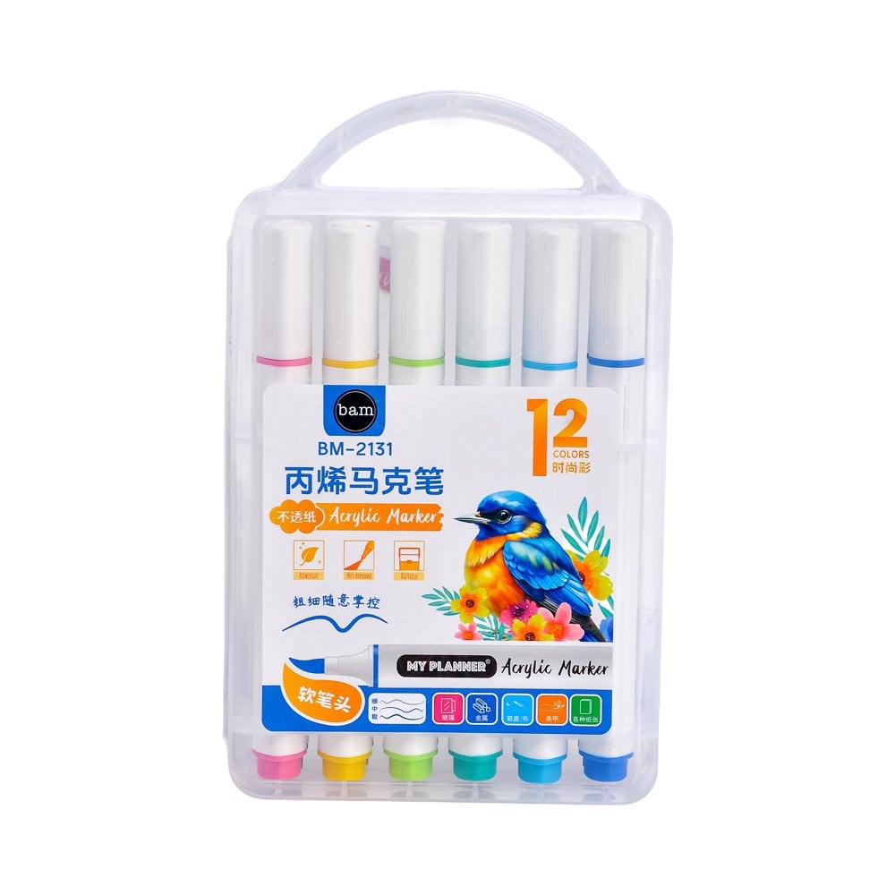 12'li Kutulu Akrilik Boya Kalemi