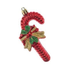 4'lü Baston Şeker Yılbaşı Ağaç Süsü - 10 cm