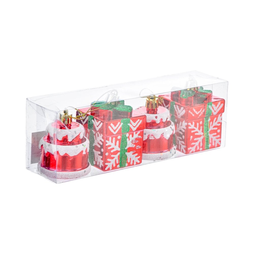 4'lü Pasta Yılbaşı Ağaç Süsü - 6 cm