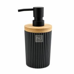 Plastik Bambu Kapak Sıvı Sabunluk - 400 ml Siyah