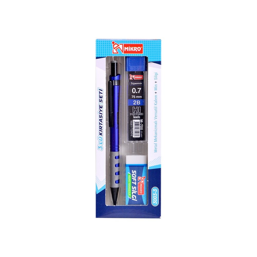 0,7 mm Versatil Kalem Seti Mikro Mavi