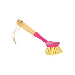 Bambu Saplı Renkli Lavabo Fırçası Pembe