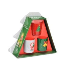 Cam Bardakta 3'lü Yılbaşı Mum Seti - 120 gr