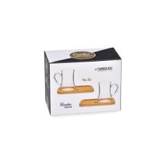 Bambu Tabaklı Çay Seti - 4 Parça