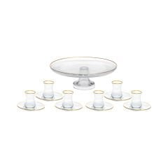 13 Parça Cam Yaldızlı Çay Sunum Seti