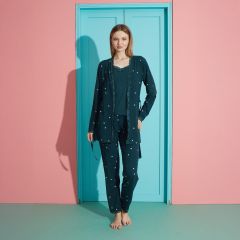 Kadın Sabahlıklı Pijama Takım