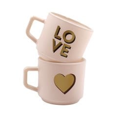 4'lü Love Cam Kupa Mum Set