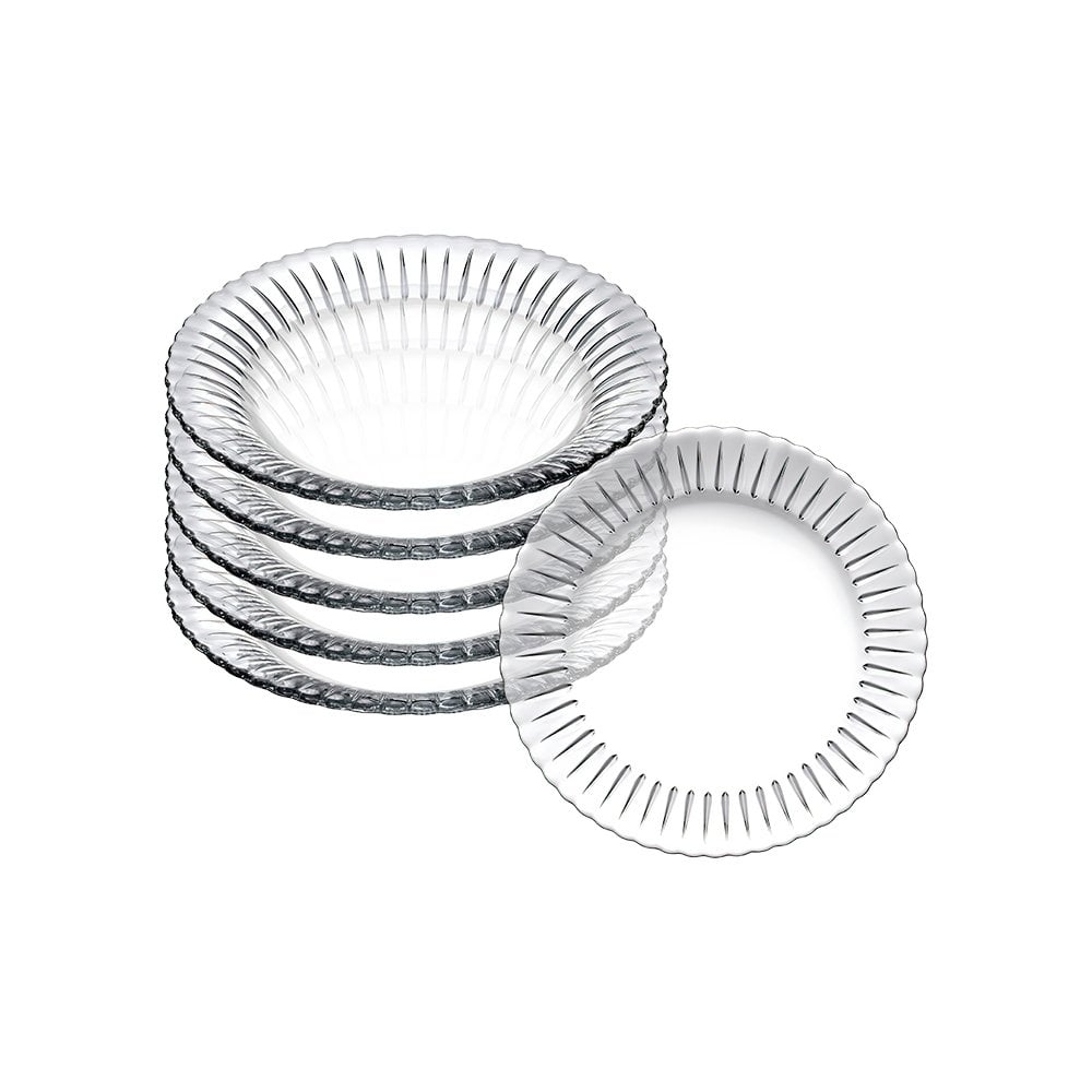 6'lı Frezya Cam Pasta Tabağı - 16 cm