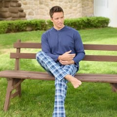 Erkek Pijama Takım Koyu Mavi - XL