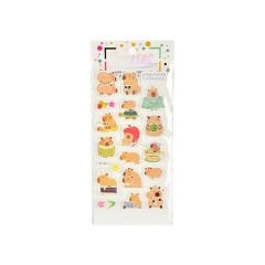 Capybara Kabartmalı Sticker Set - 12x20cm