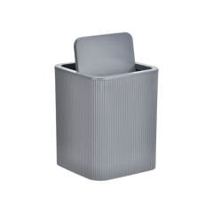 Kare Çizgili Kapaklı Çöp Kovası - 6.5 L