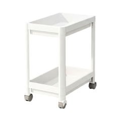 2 Katlı Tekerlekli Raf Ünitesi - 36x23x40 Beyaz