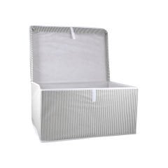 Saklama Kutusu Bez Desenli - 60x40x30 cm Gri